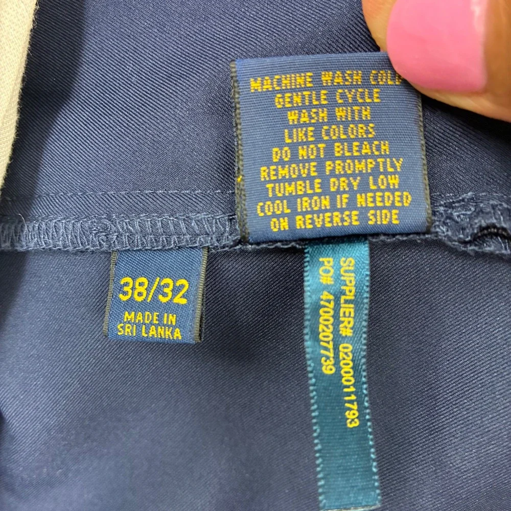 Polo Ralph Lauren Dress Pants  38x32 Navy Blue Solid Classic Business Casual